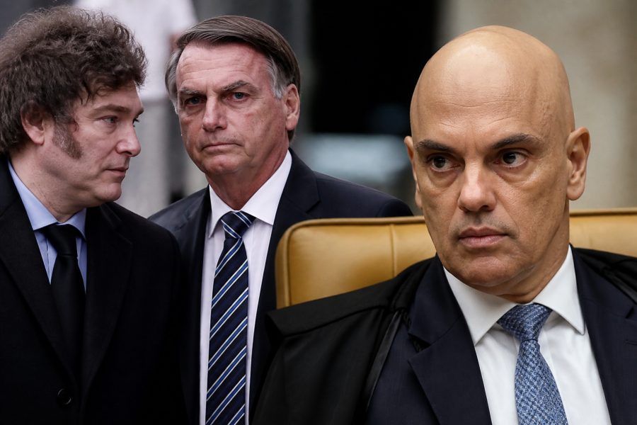 Moraes veta visita de Javier Milei a Bolsonaro em prisão domiciliar